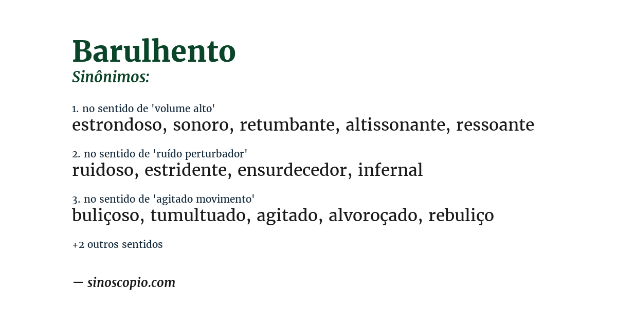Sinônimo de barulhento