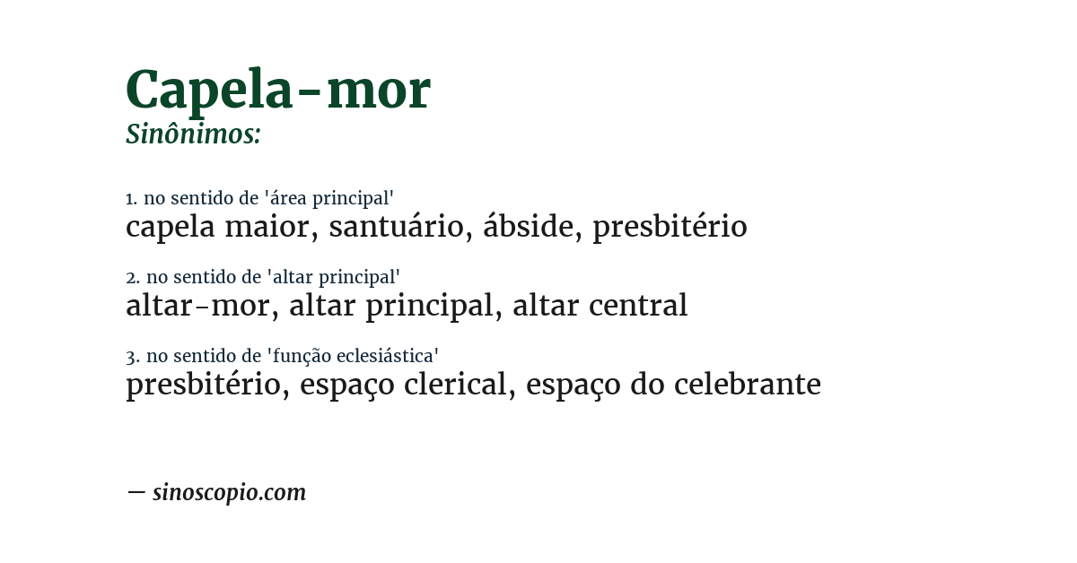 Sinônimo de capela-mor