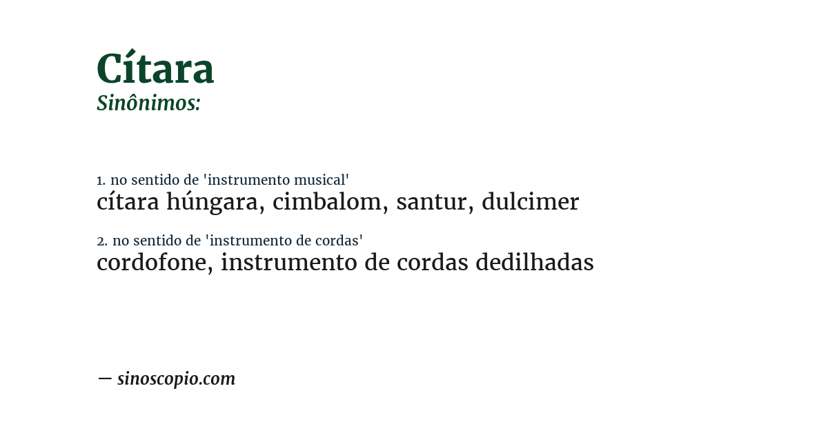 Sinônimo de cítara