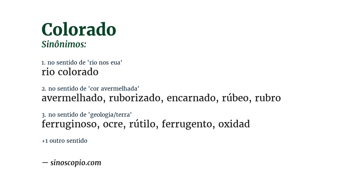 Sinônimo de colorado