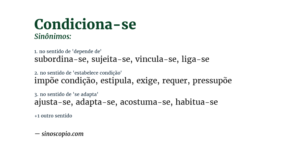 Sinônimo de condiciona-se