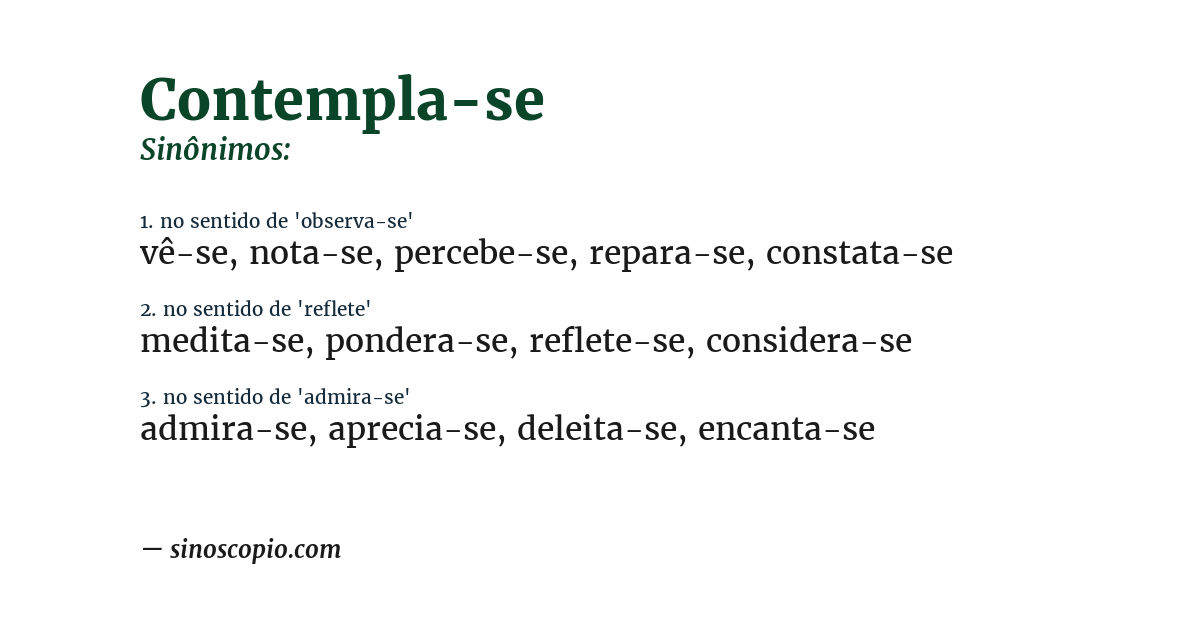 Sinônimo de contempla-se