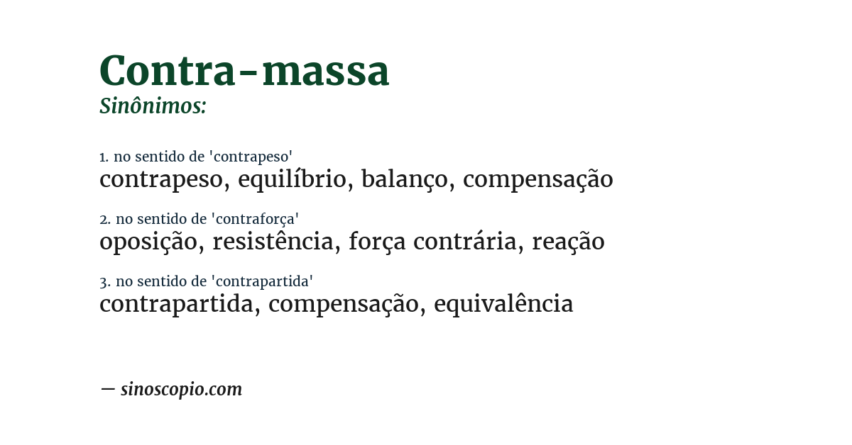 Sinônimo de contra-massa