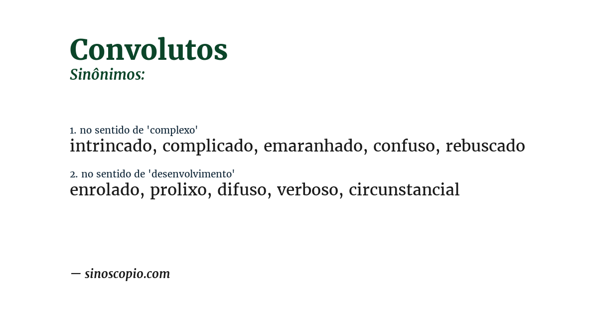 Sinônimo de convolutos