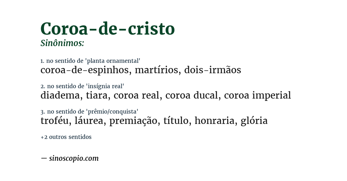 Sinônimo de coroa-de-cristo