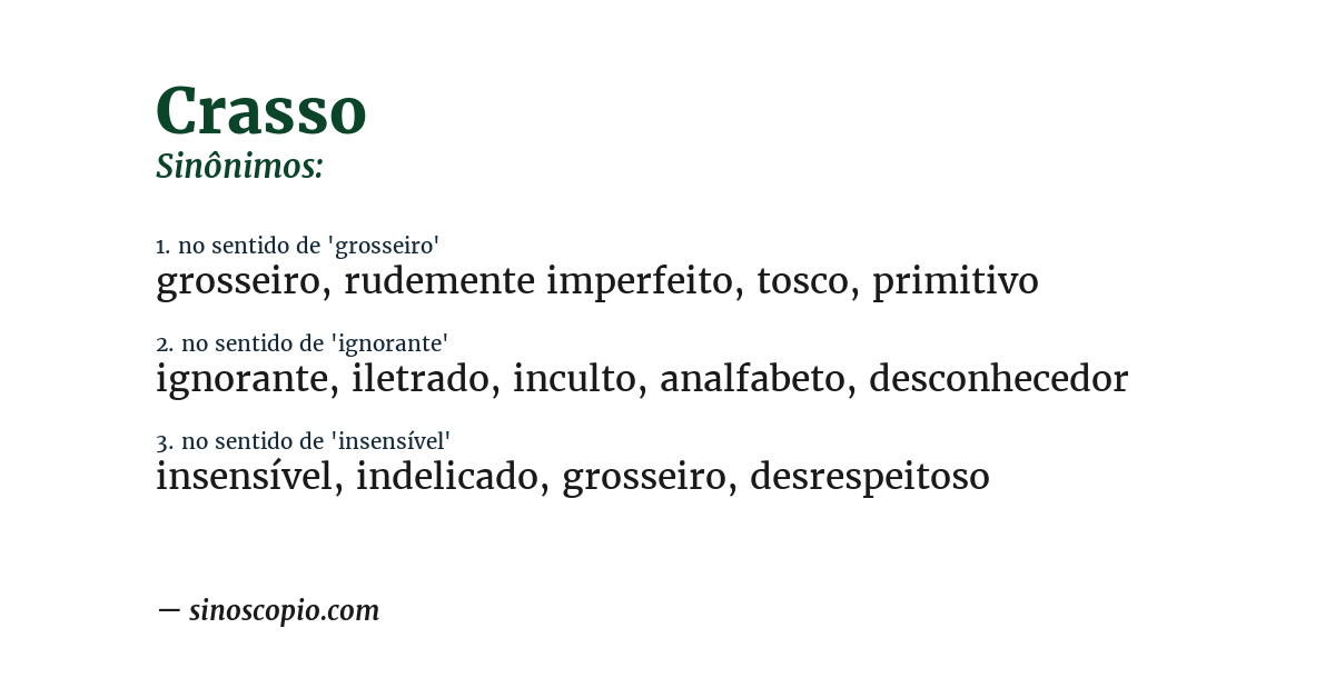 Sinônimo de crasso