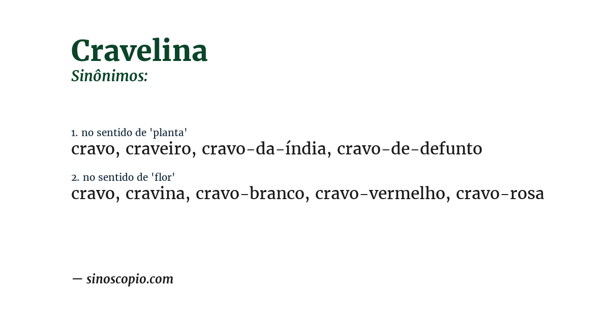 Sinônimo de cravelina