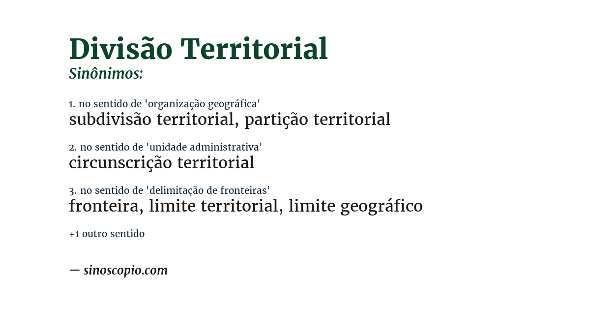 Sinônimo de divisão territorial