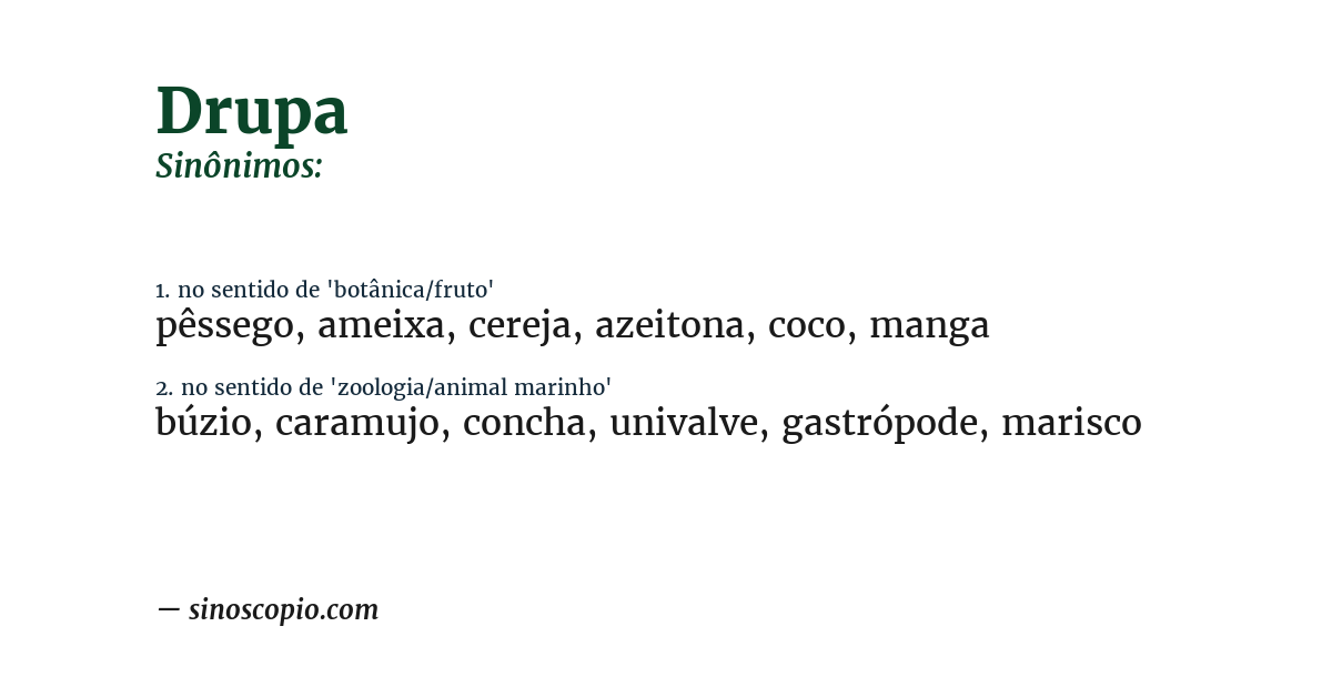 Sinônimo de drupa