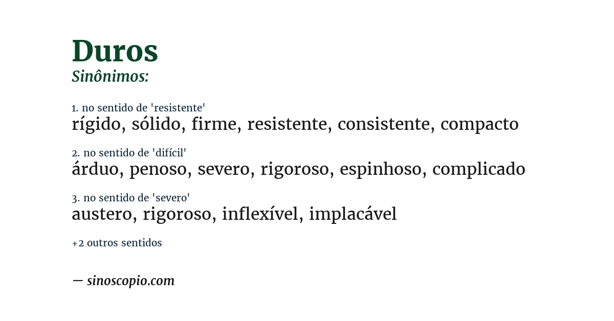 Sinônimo de duros