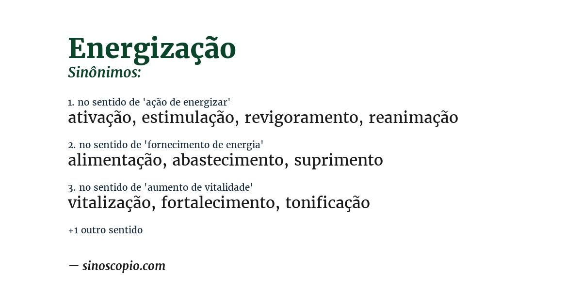 Sinônimo de energização