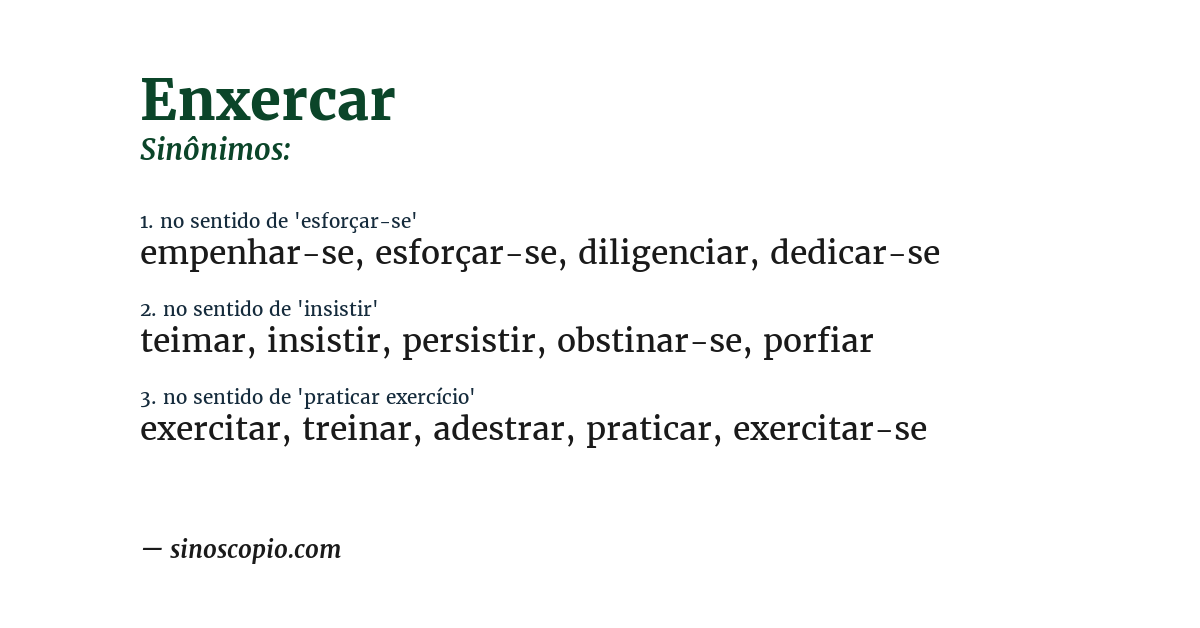 Sinônimo de enxercar