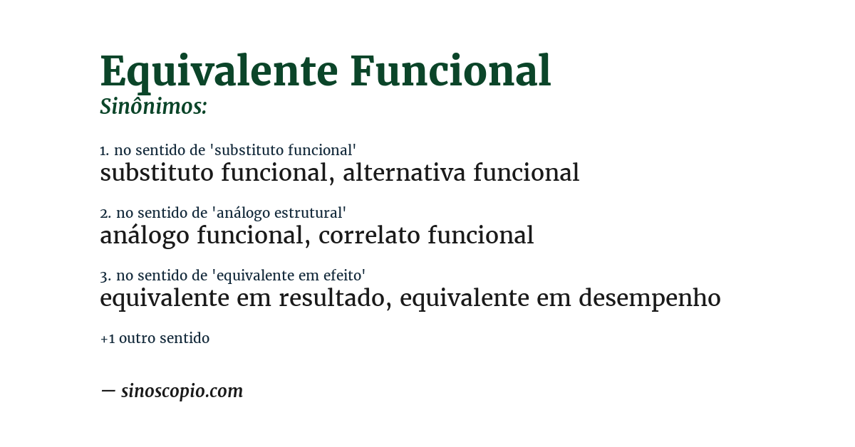 Sinônimo de equivalente funcional