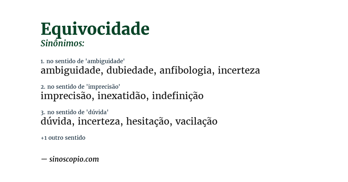 Sinônimo de equivocidade