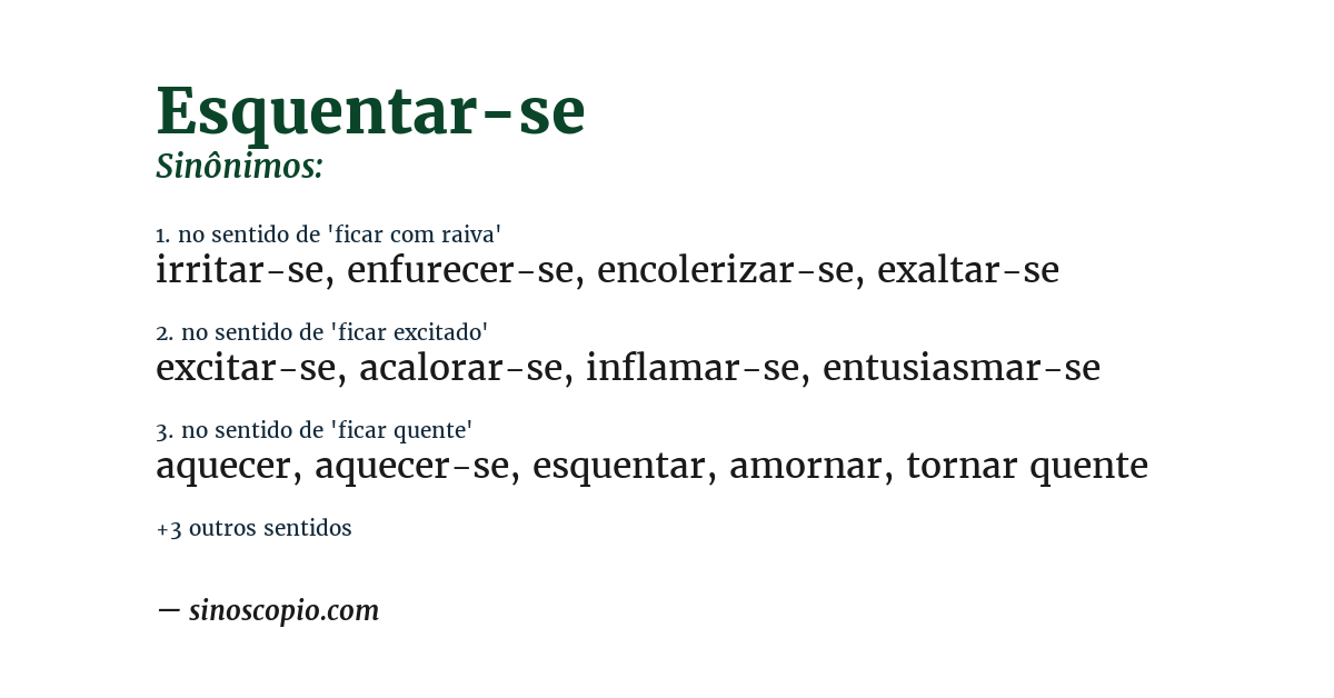 Sinônimo de esquentar-se