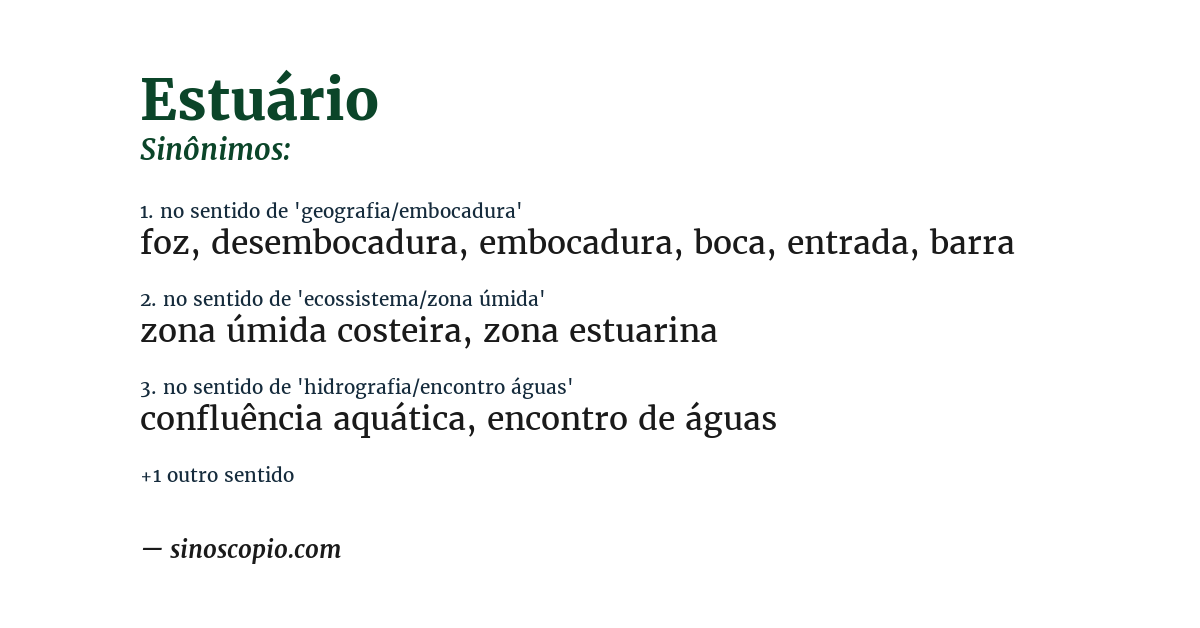 Sinônimo de estuário
