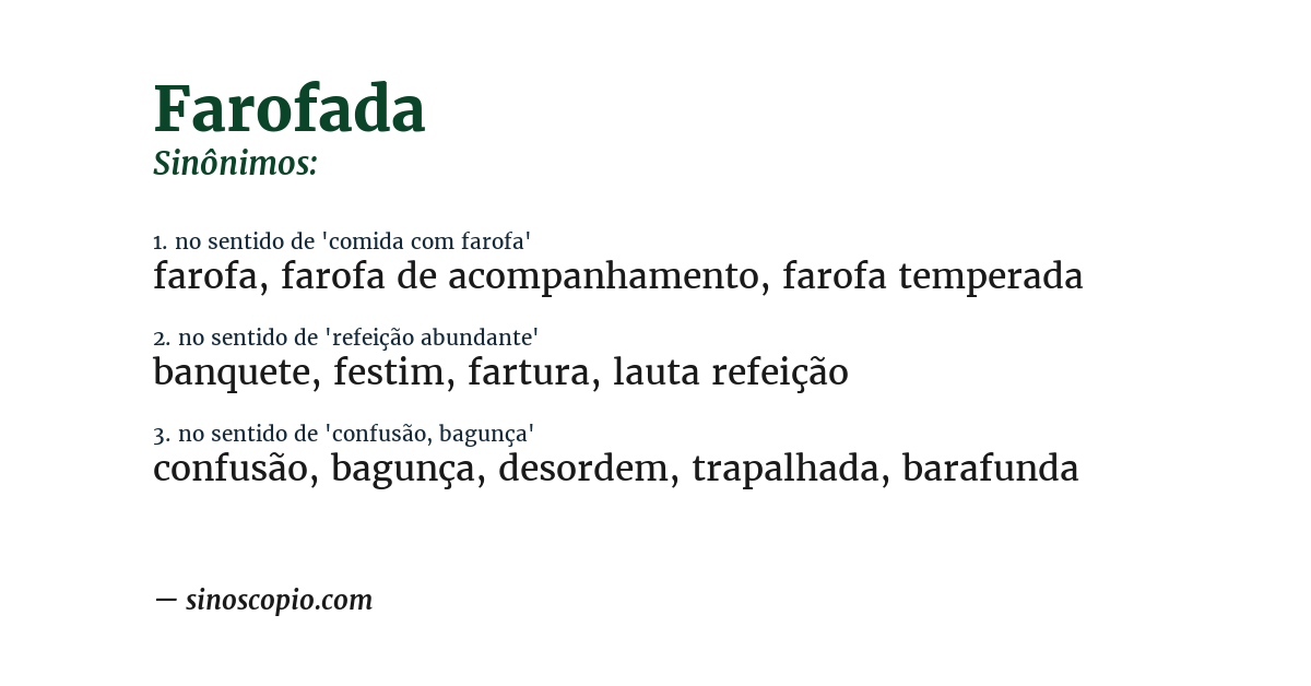 Sinônimo de farofada