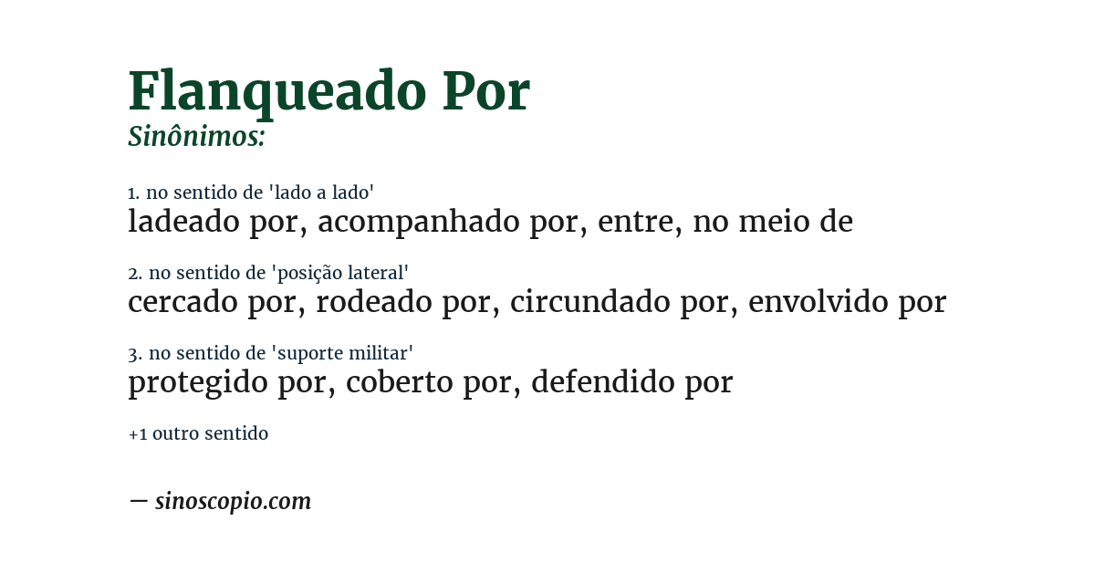 Sinônimo de flanqueado por
