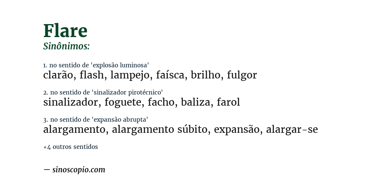 Sinônimo de flare