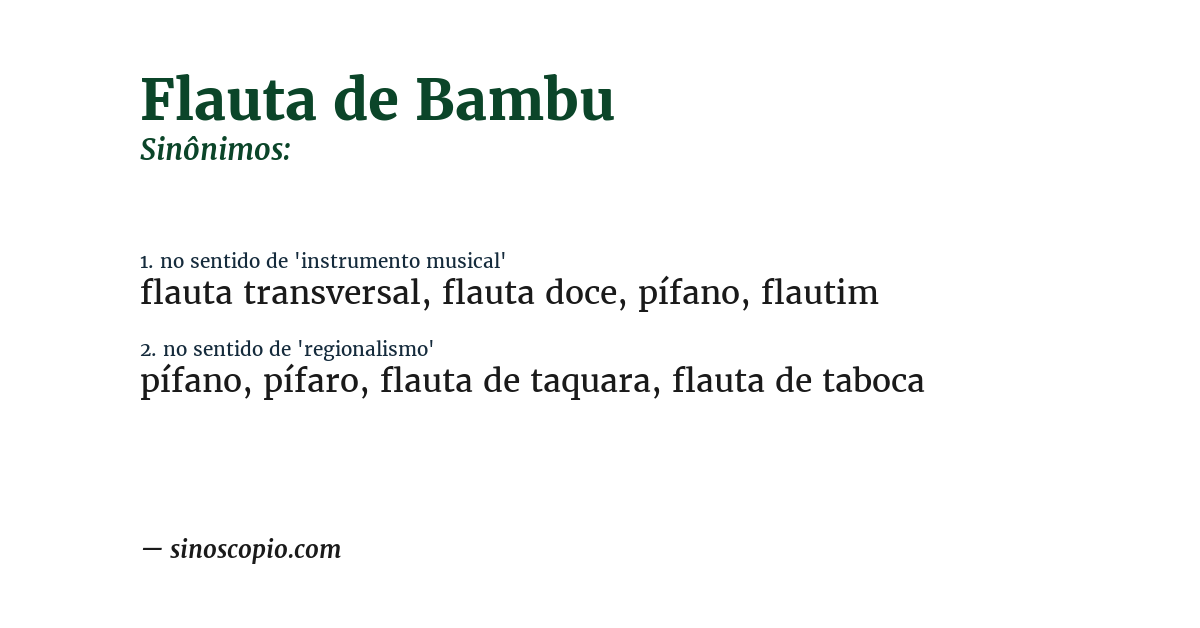 Sinônimo de flauta de bambu