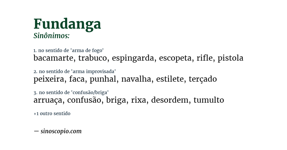 Sinônimo de fundanga