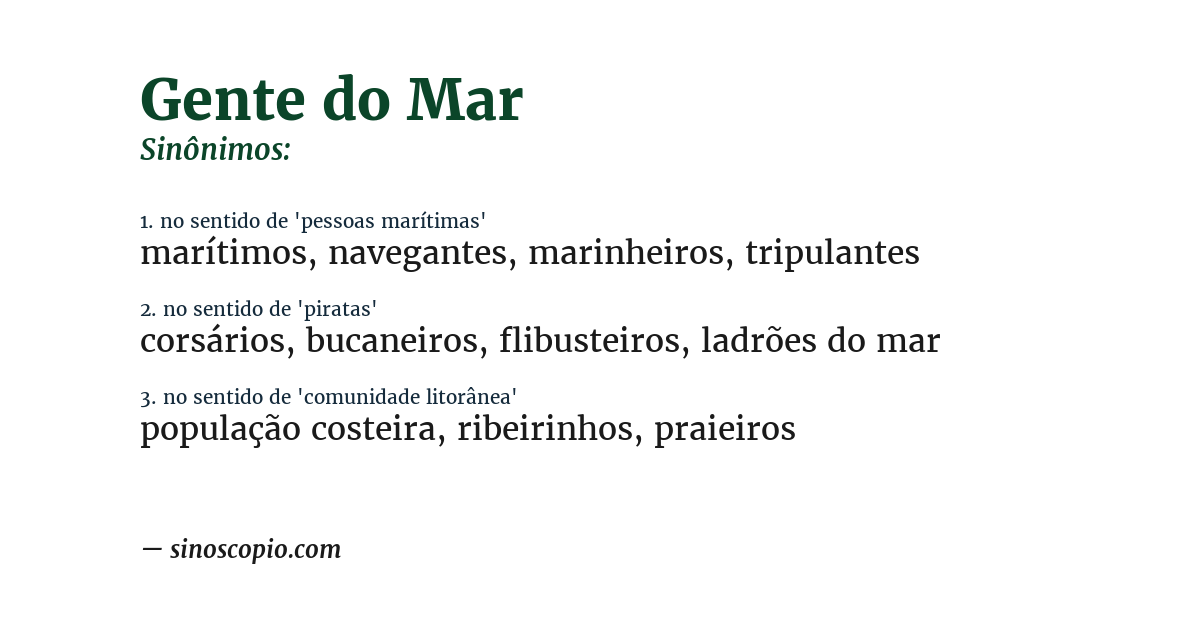 Sinônimo de gente do mar
