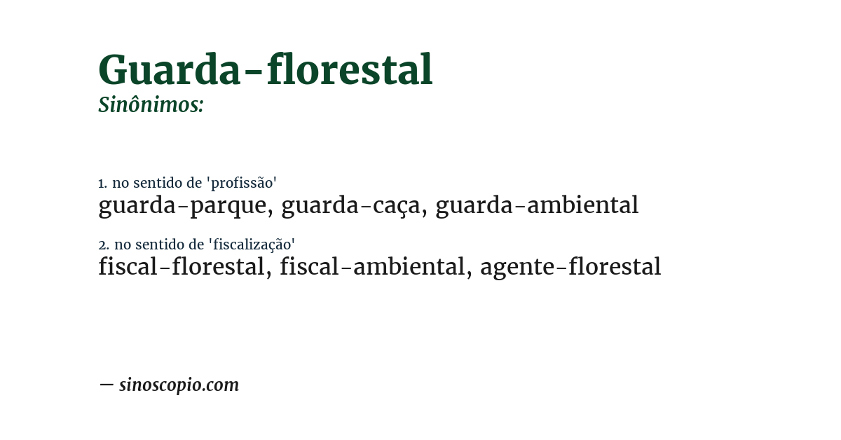 Sinônimo de guarda-florestal