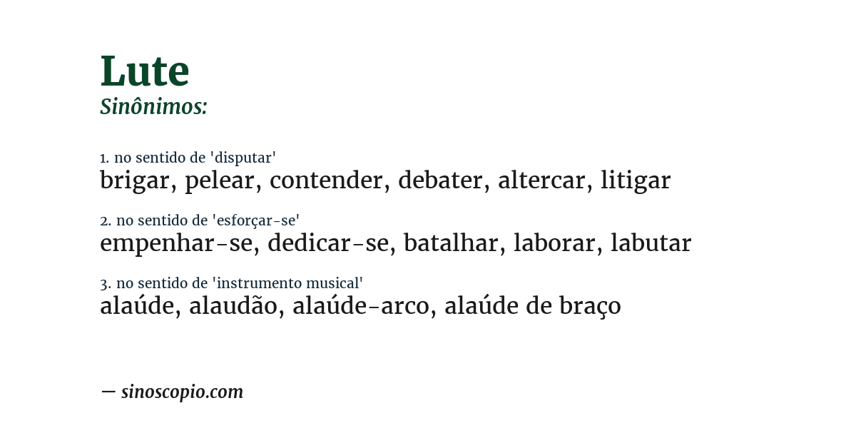 Sinônimo de lute