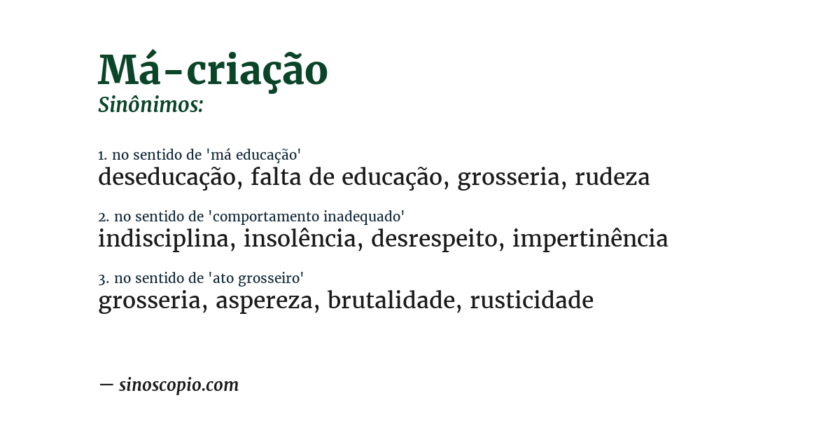 Sinônimo de má-criação