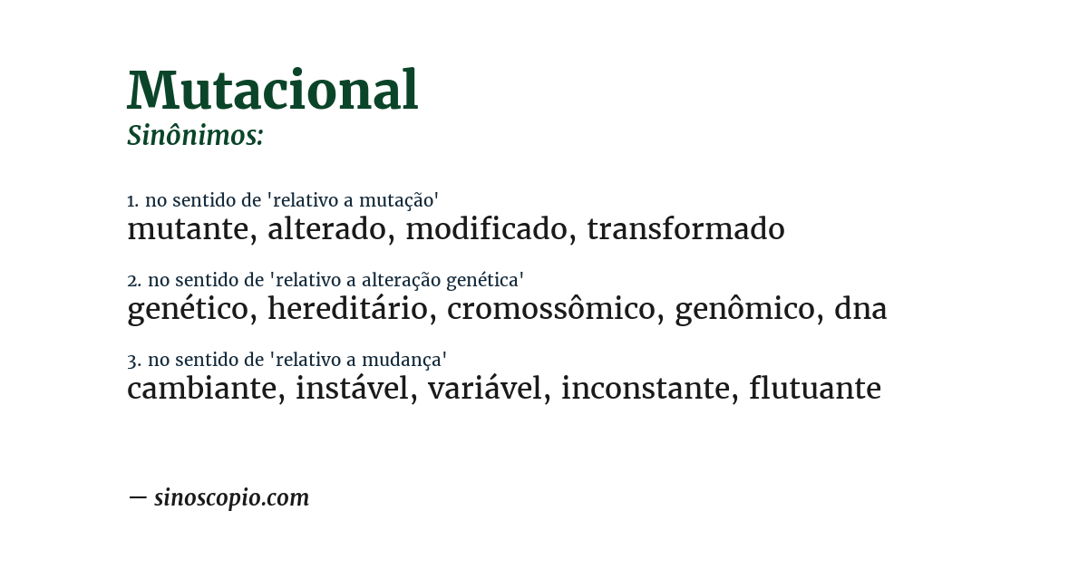 Sinônimo de mutacional