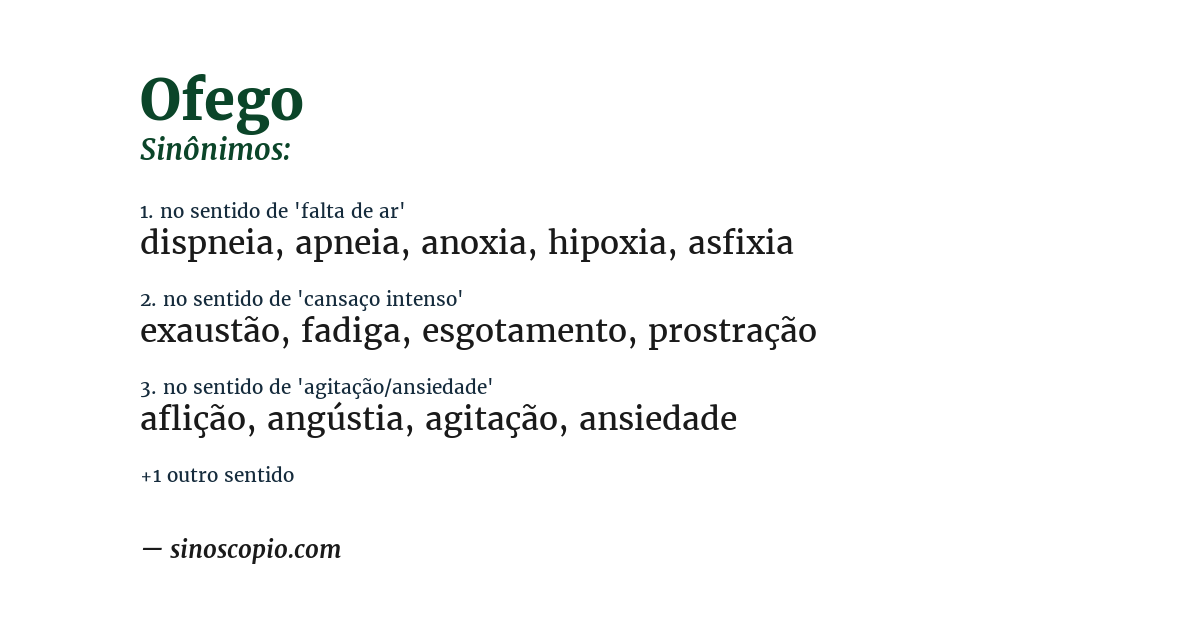 Sinônimo de ofego