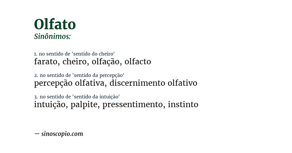 Sinônimo de olfato