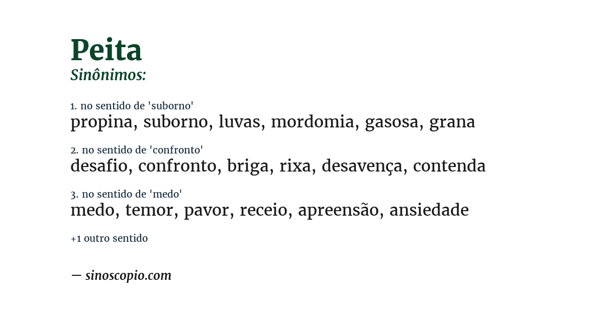 Sinônimo de peita