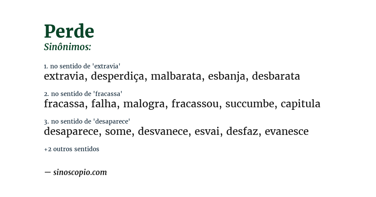 Sinônimo de perde