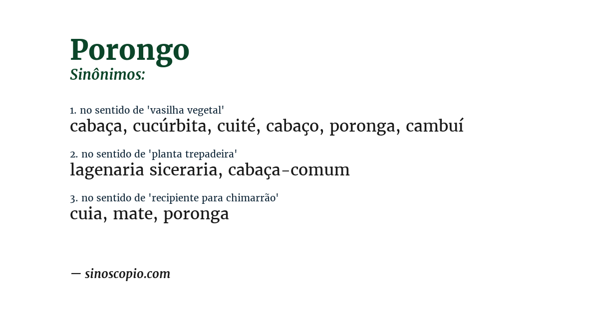 Sinônimo de porongo