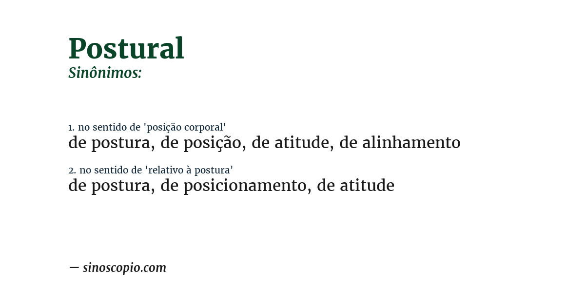 Sinônimo de postural