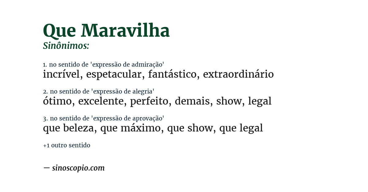 Sinônimo de que maravilha