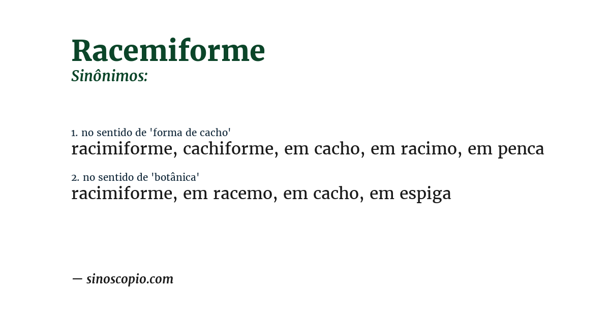Sinônimo de racemiforme