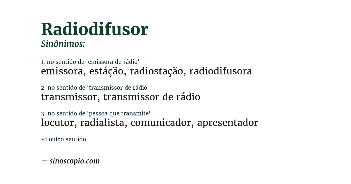 Sinônimo de radiodifusor
