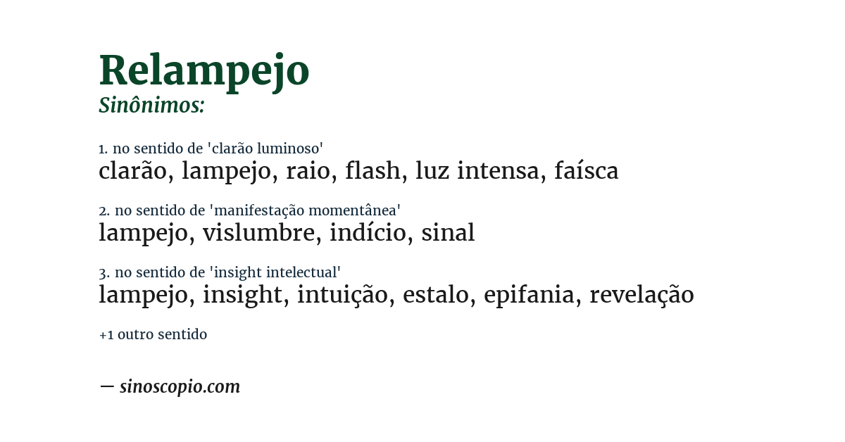 Sinônimo de relampejo