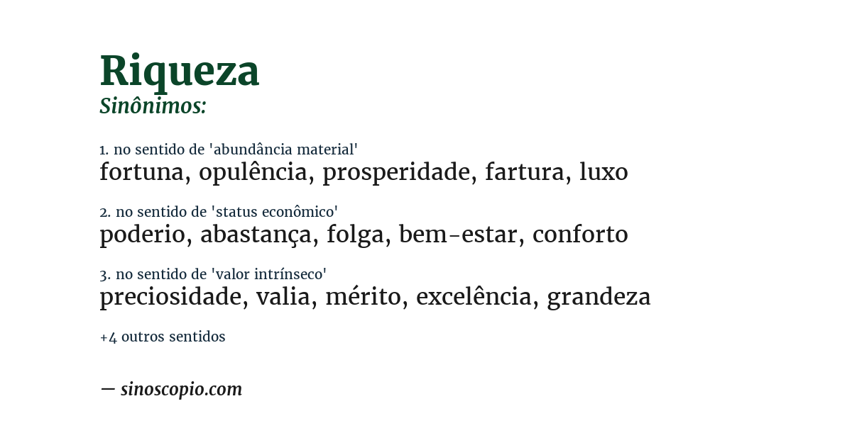 Sinônimo de riqueza