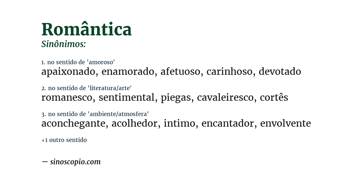 Sinônimo de romântica