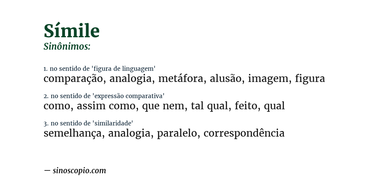 Sinônimo de símile