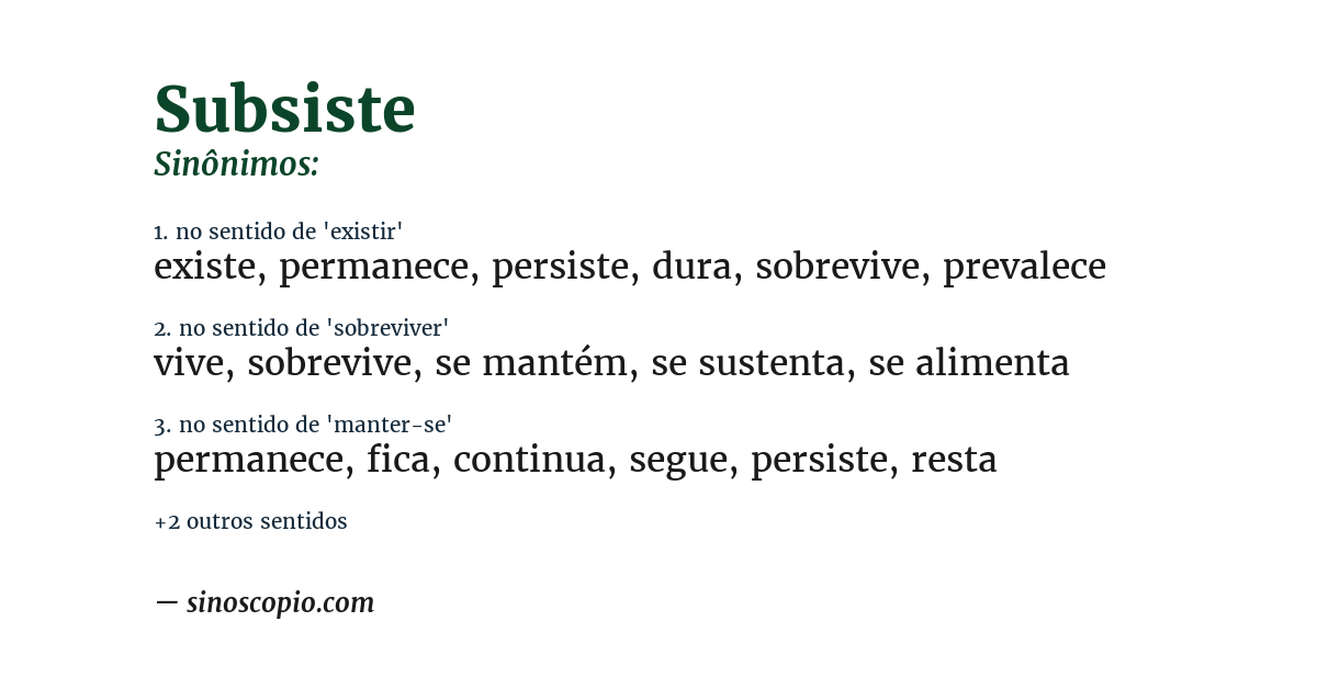 Sinônimo de subsiste