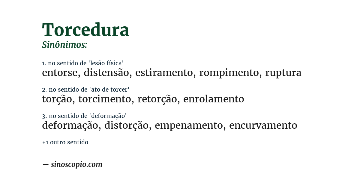 Sinônimo de torcedura