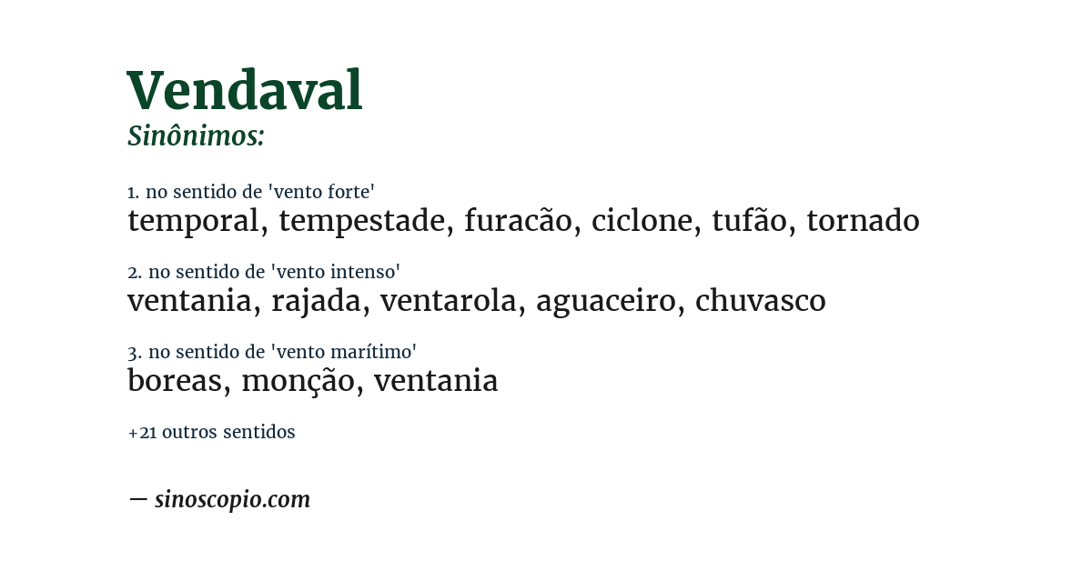 Sinônimo de vendaval