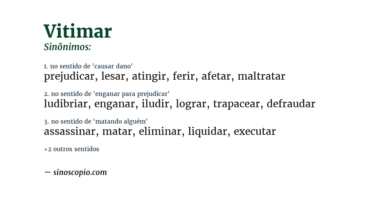 Sinônimo de vitimar