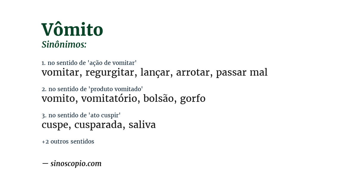 Sinônimo de vômito