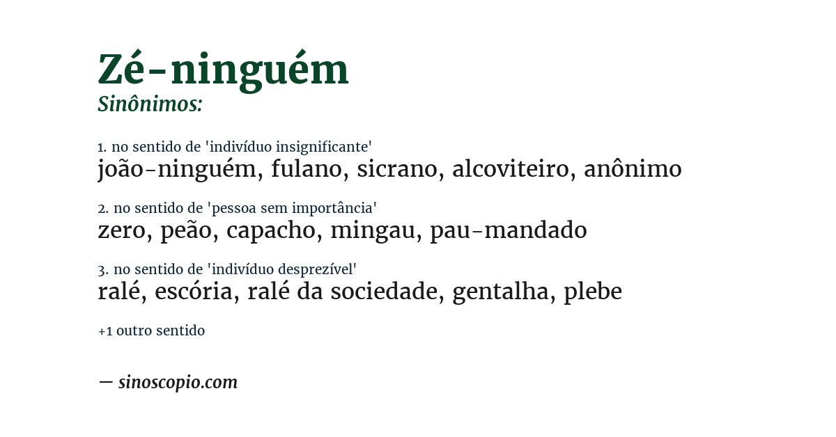 Sinônimo de zé-ninguém