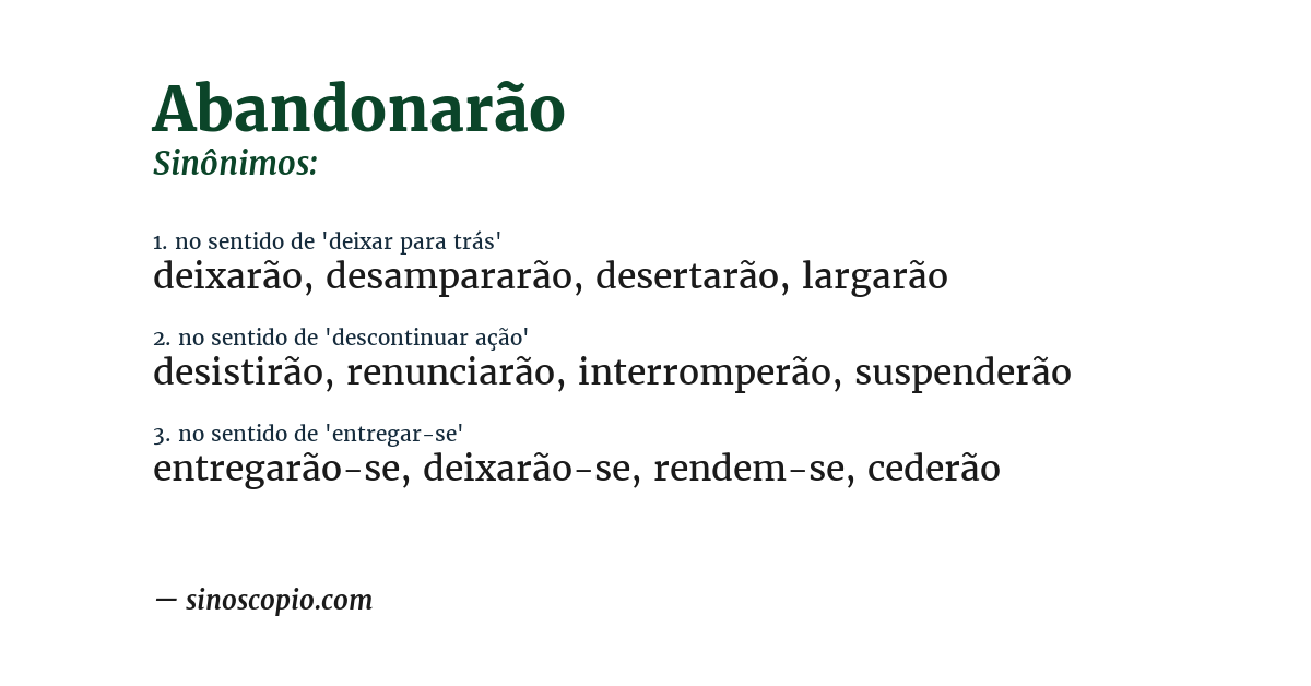 Sinônimo de abandonarão